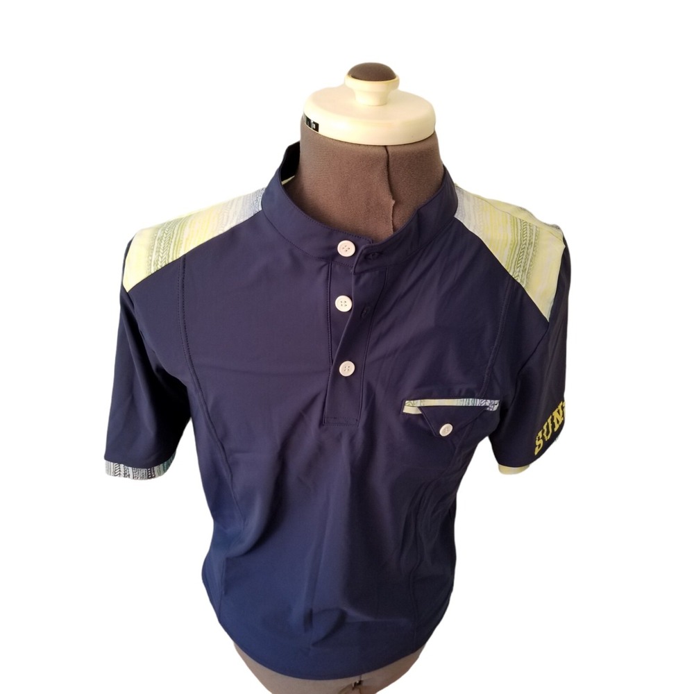 Sunseeker Australia Short Sleeve Swim Men's Shirt Size Medium Blue yellow